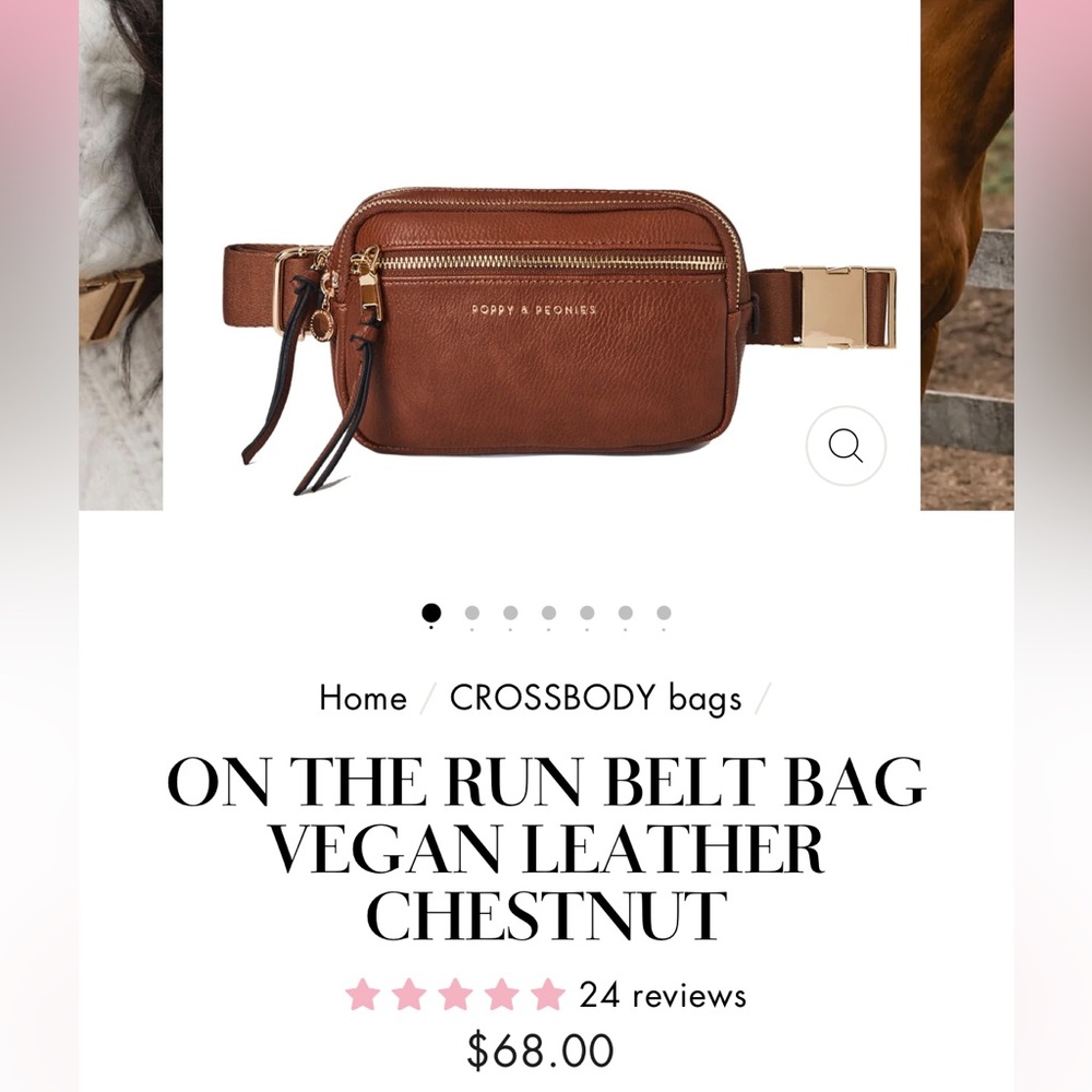 Poppy and Peonies crossbody belt bag/ Fanny pack